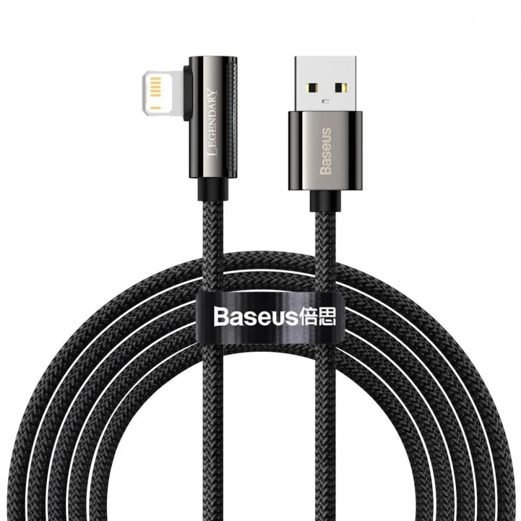 Кабель Baseus Legend Series Elbow Fast Charging Lightning 2.4A (2m) Black, CALCS-A01