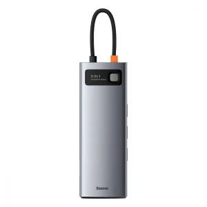 USB-Хаб Baseus Metal Gleam Series 9-in-1 Type-C Gray, CAHUB-CU0G