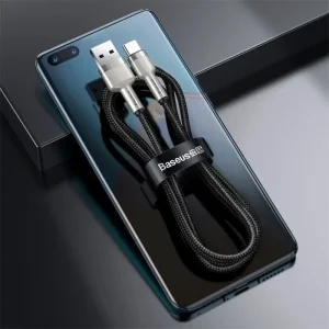 Кабель Baseus Cafule Metal Data Type-C 66W (0.25m) Black, CAKF000001