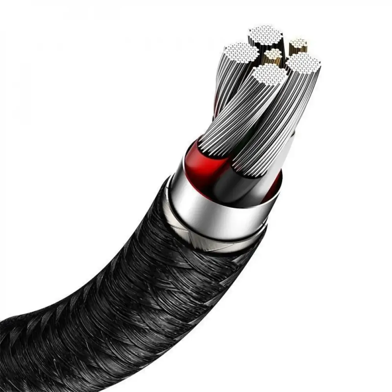 Кабель Baseus Cafule Metal Data Type-C 66W (0.25m) Black, CAKF000001