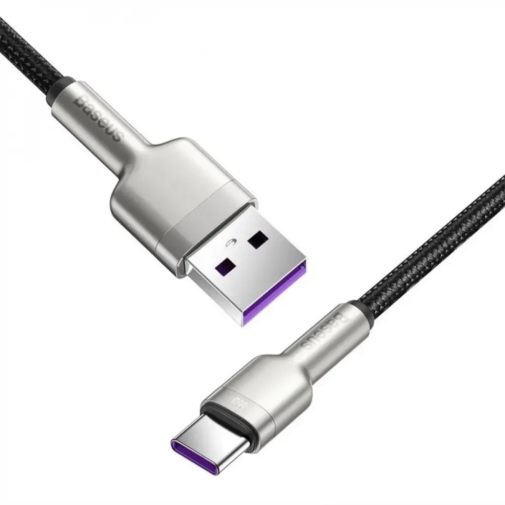 Кабель Baseus Cafule Metal Data Type-C 66W (1m) Black, CAKF000101
