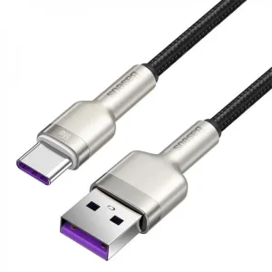 Кабель Baseus Cafule Metal Data Type-C 66W (1m) Black, CAKF000101