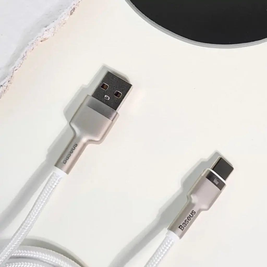 Кабель Baseus Cafule Metal Data Type-C 66W (1m) White, CAKF000102
