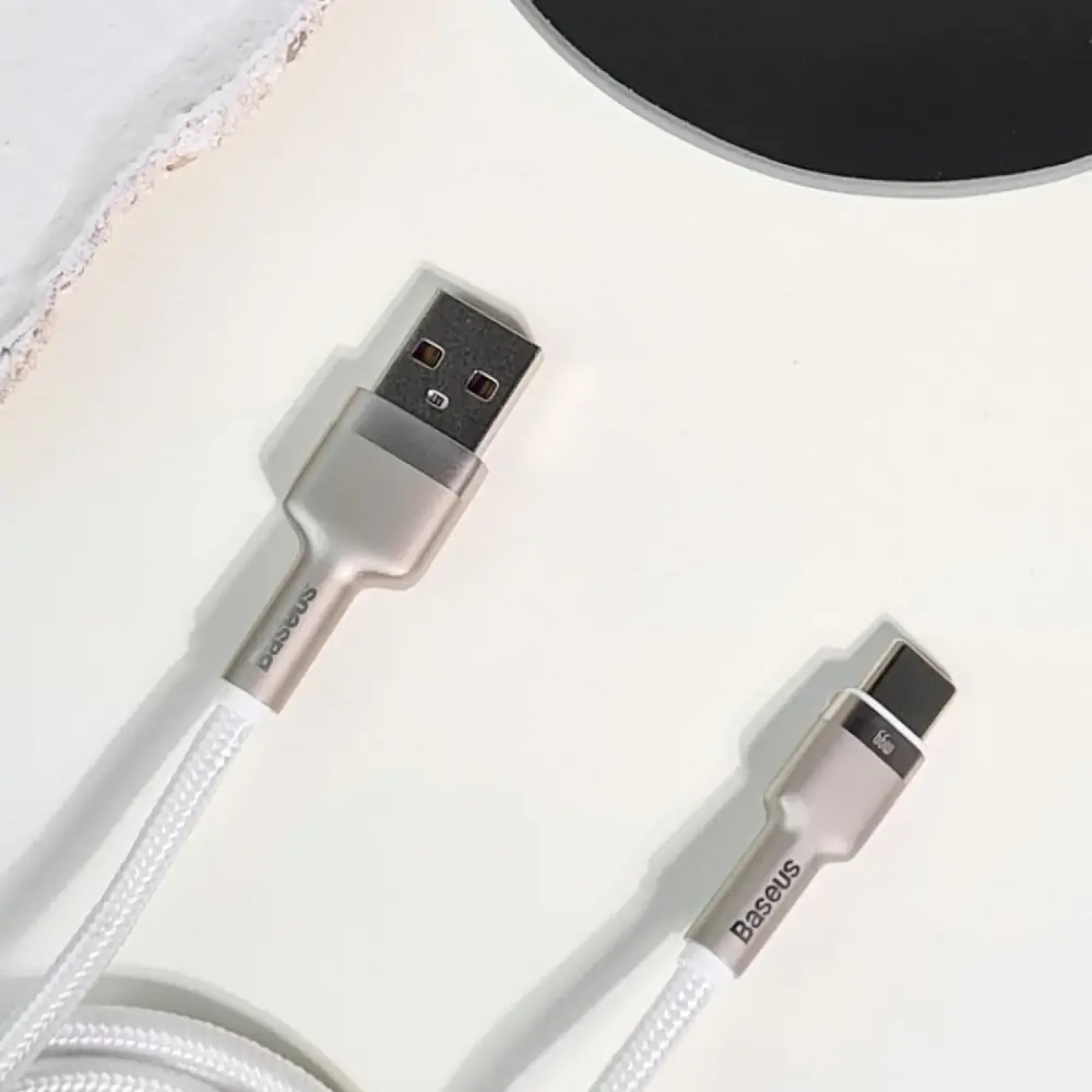 Кабель Baseus Cafule Metal Data Type-C 66W (1m) White, CAKF000102
