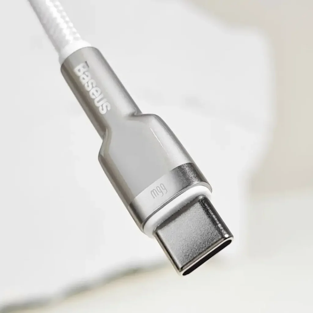 Кабель Baseus Cafule Metal Data Type-C 66W (1m) White, CAKF000102