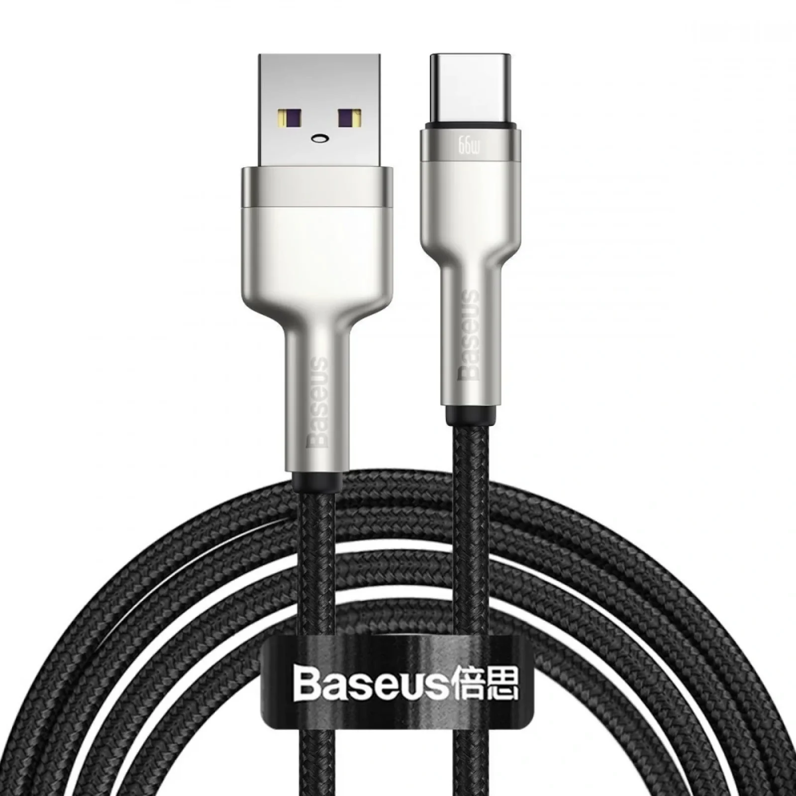 Кабель Baseus Cafule Metal Data Type-C 66W (2m) Black, CAKF000201