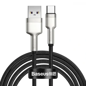 Кабель Baseus Cafule Metal Data Type-C 66W (2m) Black, CAKF000201
