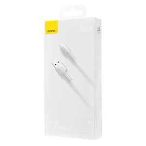 Кабель Baseus Cafule Metal Data Type-C 66W (2m) White, CAKF000202