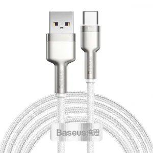Кабель Baseus Cafule Metal Data Type-C 66W (2m) White, CAKF000202