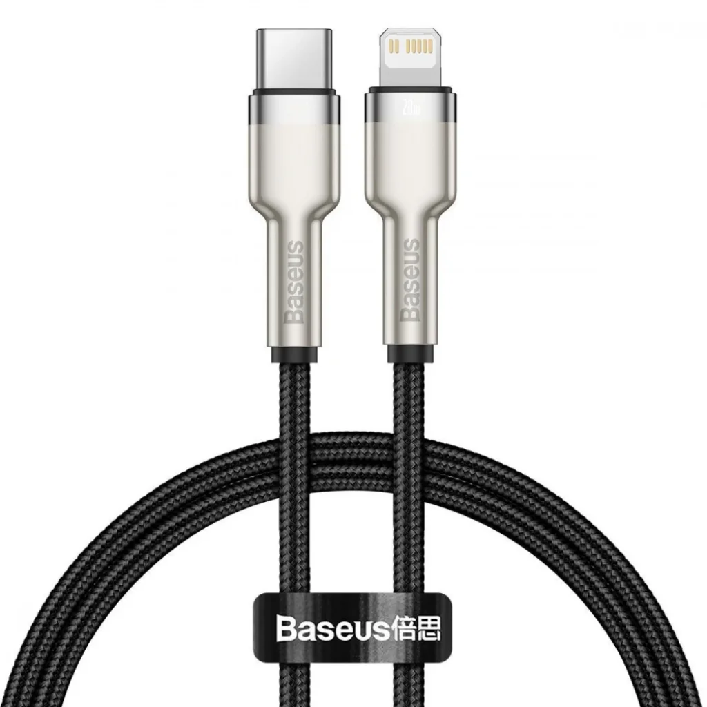 Кабель Baseus Cafule Metal Type-C to Lightning PD 20W (0.25m) Black, CATLJK-01