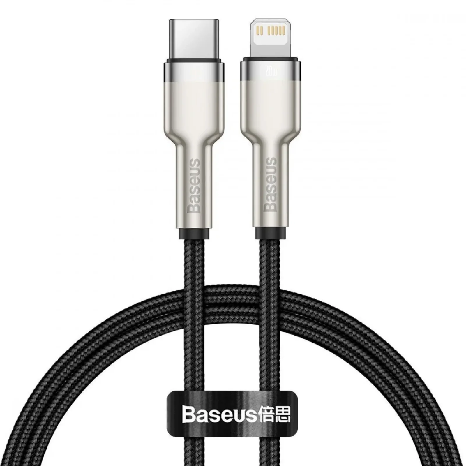 Кабель Baseus Cafule Metal Type-C to Lightning PD 20W (0.25m) Black, CATLJK-01