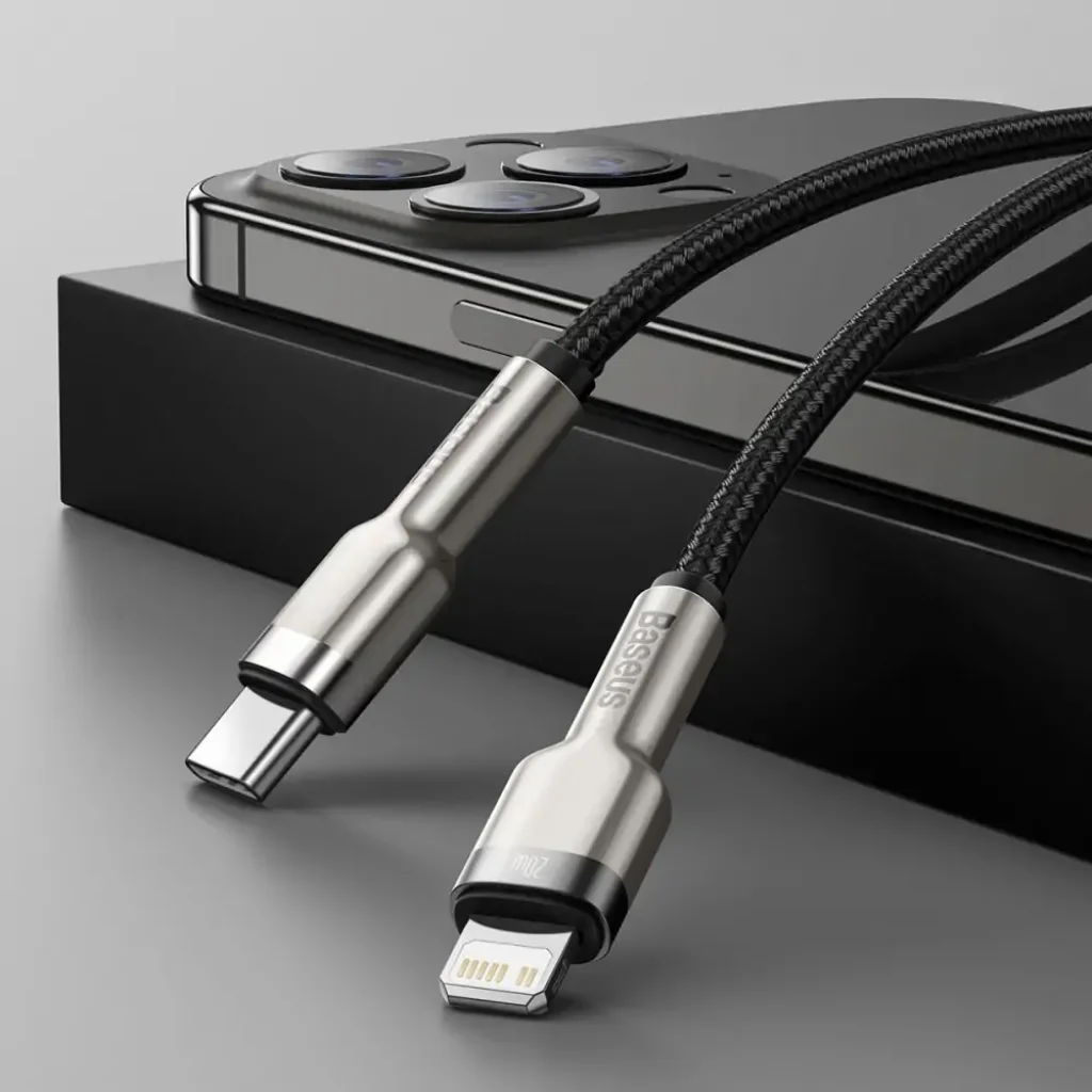 Кабель Baseus Cafule Metal Type-C to Lightning PD 20W (0.25m) Black, CATLJK-01