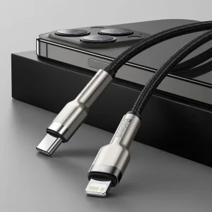Кабель Baseus Cafule Metal Type-C to Lightning PD 20W (0.25m) Black, CATLJK-01