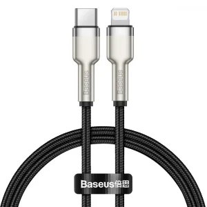 Кабель Baseus Cafule Metal Type-C to Lightning PD 20W (0.25m) Black, CATLJK-01
