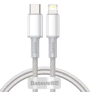 Кабель Baseus High Density Braided Type-C to Lightning PD 20W (2m) White, CATLGD-A02