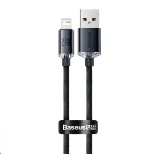 Кабель Baseus Crystal Shine Series Lightning 2.4A (1.2m) Black, CAJY000001