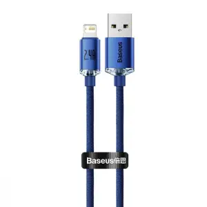 Кабель Baseus Crystal Shine Series Lightning 2.4A (1.2m) Blue, CAJY000003