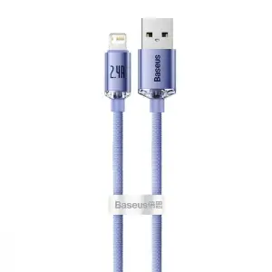 Кабель Baseus Crystal Shine Series Lightning 2.4A (1.2m) Purple, CAJY000005