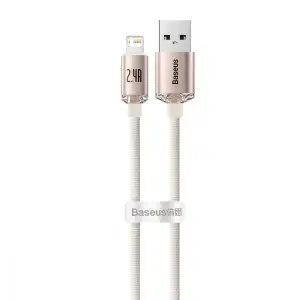 Кабель Baseus Crystal Shine Series Lightning 2.4A (2m) Pink, CAJY001204