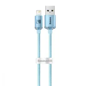 Кабель Baseus Crystal Shine Series Lightning 2.4A (2m) Sky Blue, CAJY001203