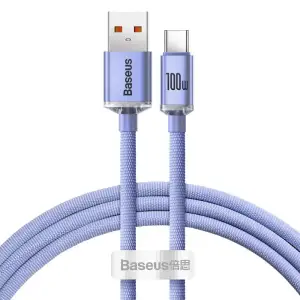 Кабель Baseus Crystal Shine Series Type-C 100W (1.2m) Purple, CAJY000405