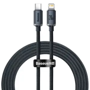 Кабель Baseus Crystal Shine Series Type-C to Lightning 20W (2m) Black, CAJY000301