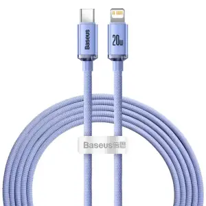 Кабель Baseus Crystal Shine Series Type-C to Lightning 20W (2m) Purple, CAJY000305