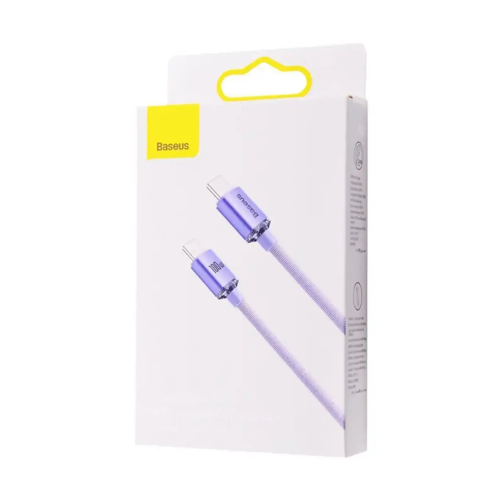 Кабель Baseus Crystal Shine Series Type-C to Type-C 100W (2m) Purple, CAJY000705