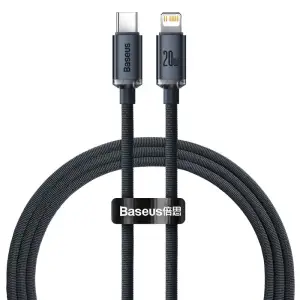 Кабель Baseus Crystal Shine Series Type-C to Lightning 20W (1.2m) Black, CAJY000201