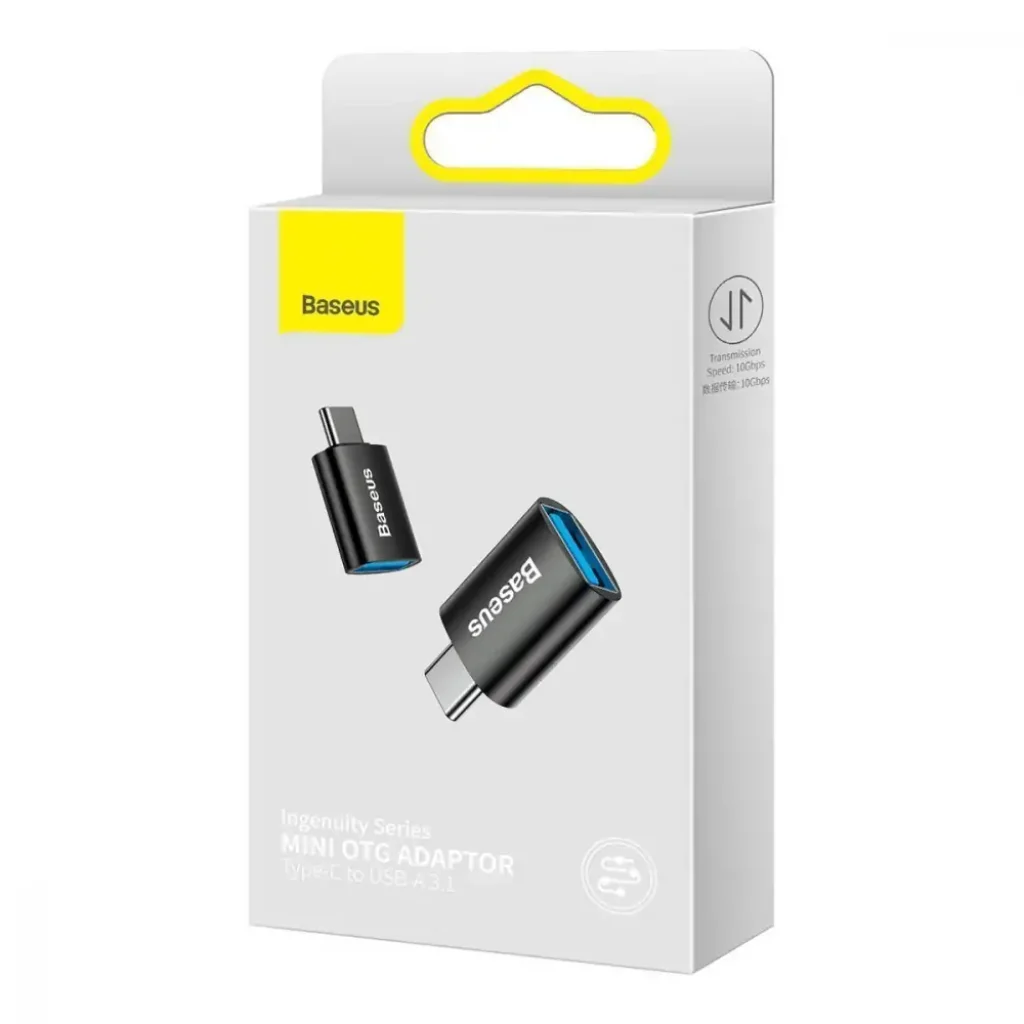 Перехідник Baseus Ingenuity Mini OTG USB 3.1 to Type-C Black, ZJJQ000001