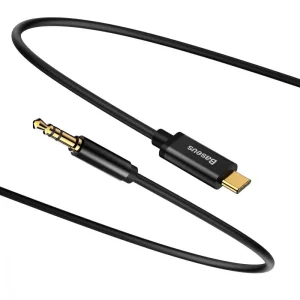 Cable AUX Baseus Yiven Type-C to 3.5 mini jack (1.2m) Black, CAM01-01