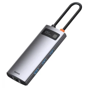 USB-Хаб Baseus Metal Gleam Series 6-in-1 Type-C Gray, CAHUB-CW0G