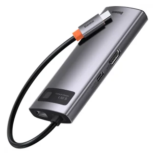 USB-Хаб Baseus Metal Gleam Series 6-in-1 Type-C Gray, CAHUB-CW0G