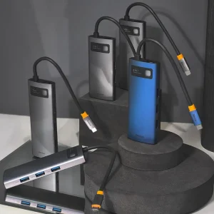 USB-Хаб Baseus Metal Gleam Series 6-in-1 Type-C Gray, CAHUB-CW0G