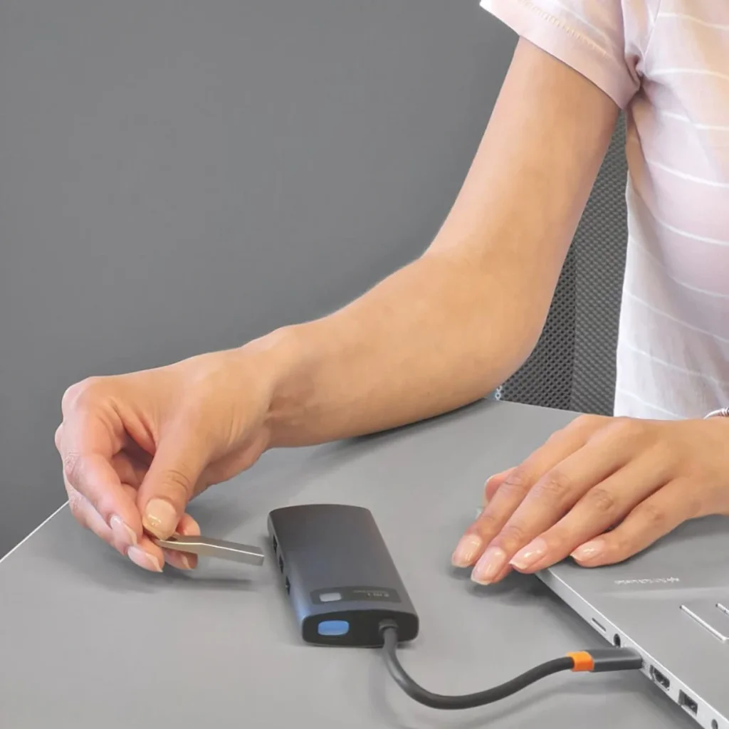 USB-Хаб Baseus Metal Gleam Series 6-in-1 Type-C Gray, CAHUB-CW0G