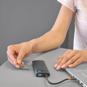 USB-Хаб Baseus Metal Gleam Series 6-in-1 Type-C Gray, CAHUB-CW0G