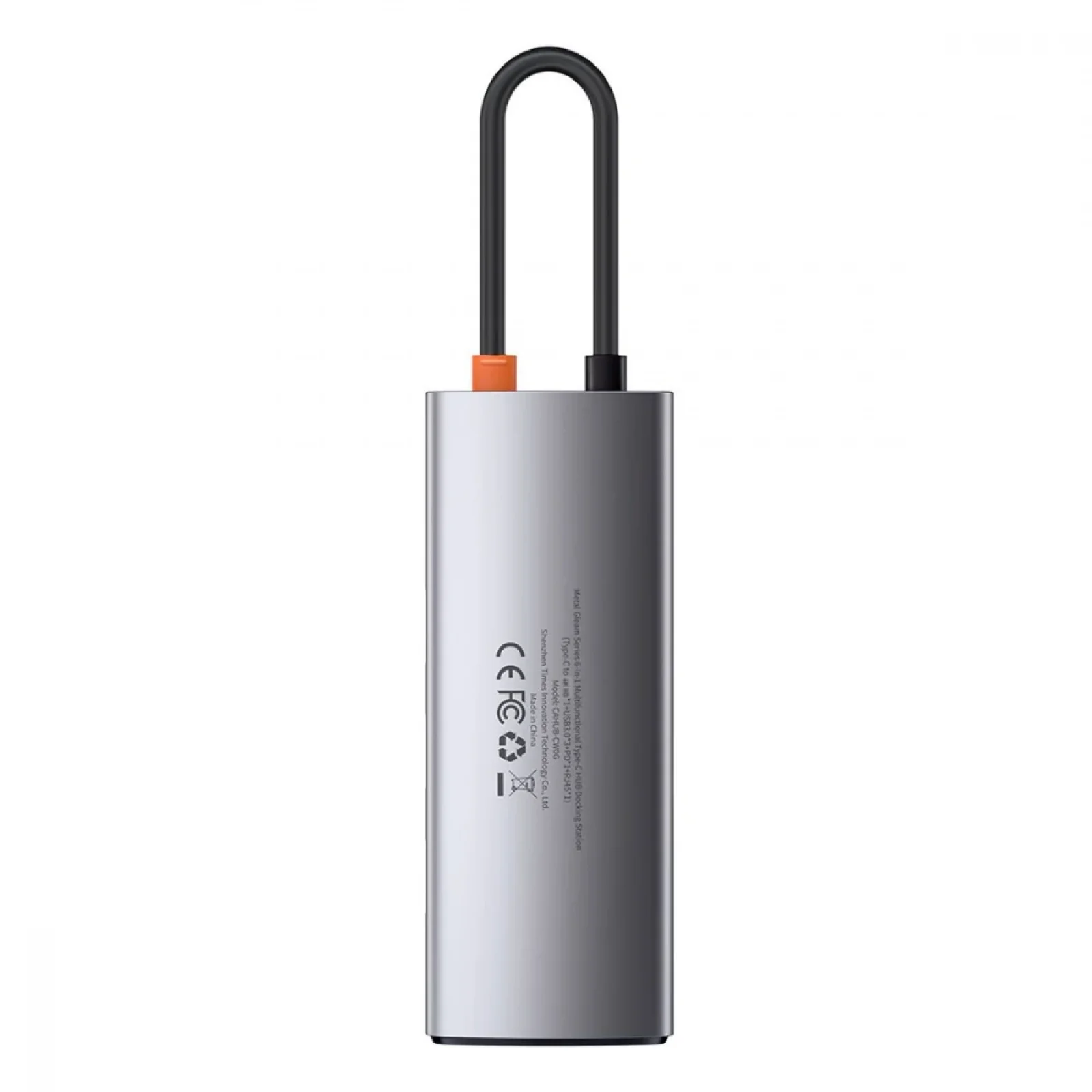 USB-Хаб Baseus Metal Gleam Series 6-in-1 Type-C Gray, CAHUB-CW0G