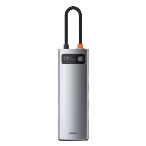 USB-Хаб Baseus Metal Gleam Series 8-in-1 Type-C Gray, CAHUB-CV0G