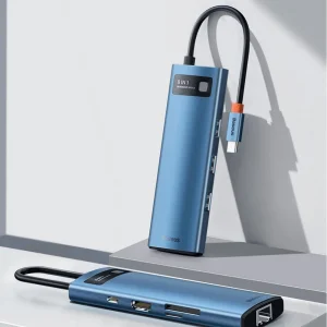 USB-Хаб Baseus Metal Gleam Series 8-in-1 Type-C Gray, CAHUB-CV0G