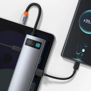 USB-Хаб Baseus Metal Gleam Series 8-in-1 Type-C Gray, CAHUB-CV0G