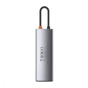 USB-Хаб Baseus Metal Gleam Series 8-in-1 Type-C Gray, CAHUB-CV0G