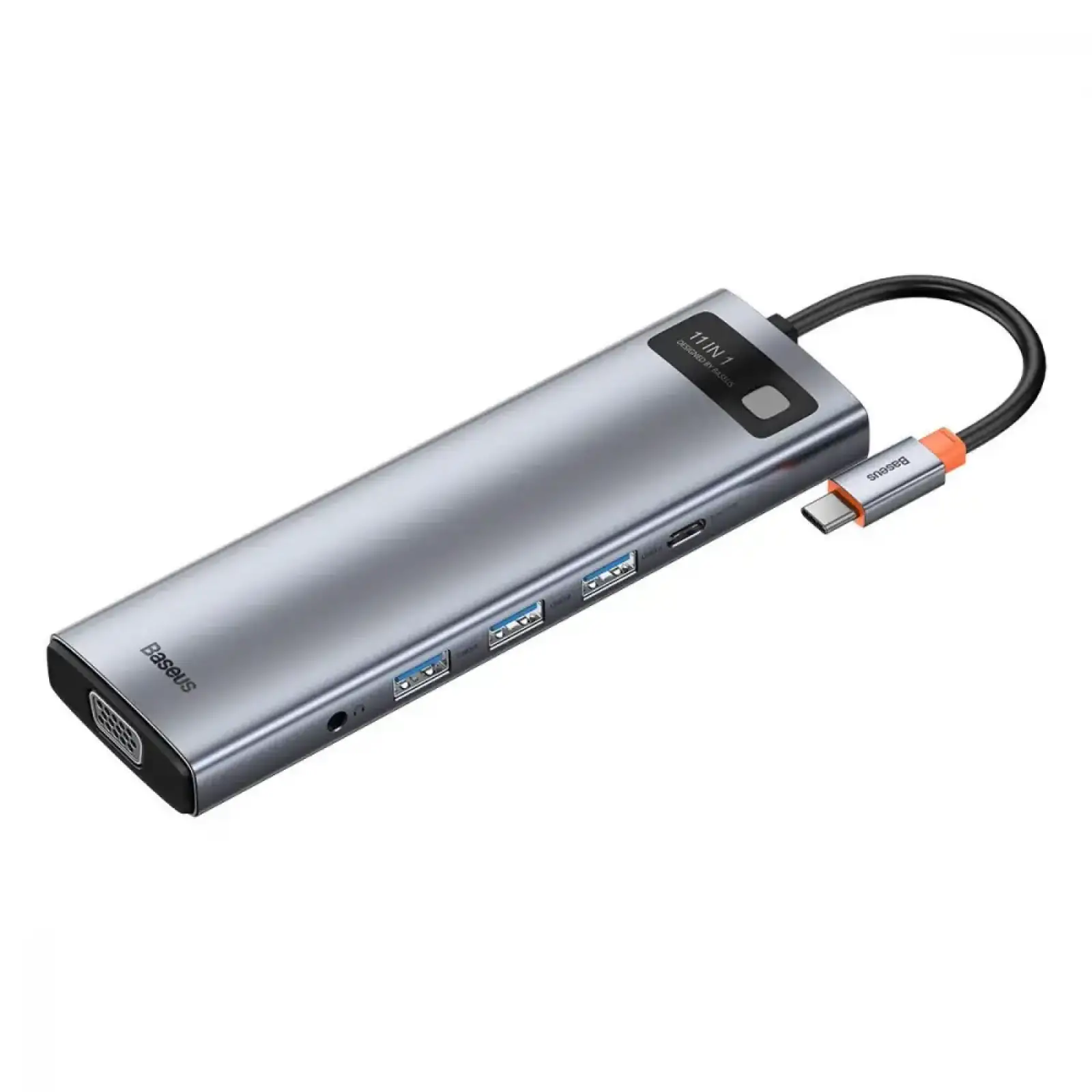 USB-Хаб Baseus Metal Gleam Series 11-in-1 Type-C Gray (CAHUB-CT0G)