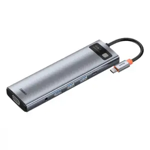 USB-Хаб Baseus Metal Gleam Series 11-in-1 Type-C Gray (CAHUB-CT0G)