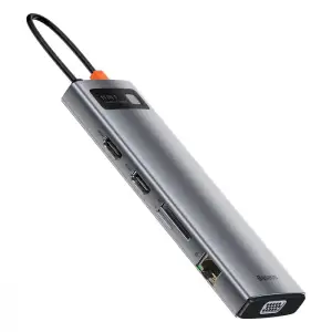 USB-Хаб Baseus Metal Gleam Series 11-in-1 Type-C Gray (CAHUB-CT0G)