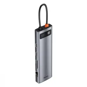 USB-Хаб Baseus Metal Gleam Series 11-in-1 Type-C Gray (CAHUB-CT0G)