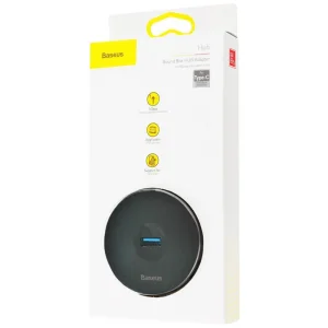 USB-Хаб Baseus Round Box Type-C to USB 3.0 + 3USB 2.0 Black, CAHUB-G01