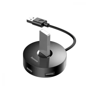 USB-Хаб Baseus Round Box Type-C to USB 3.0 + 3USB 2.0 Black, CAHUB-G01