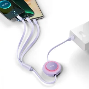 Кабель Baseus Bright Mirror 2 Series 3-in-1 (Micro USB+Lightning+Type-C) 66W (1.1m) Green, CAMJ010106
