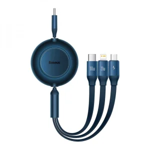 Кабель Baseus Bright Mirror 2 Series 3-in-1 (Micro USB+Lightning+Type-C) 100W (1.1m) Blue, CAMJ010203