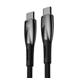Кабель Baseus Glimmer Series Fast Charging Type-C to Type-C 100W (1m) White, CADH000702